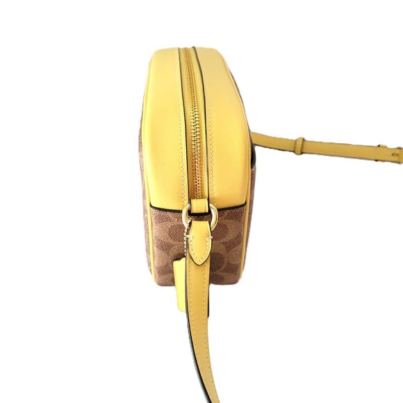 Coach CZ186 Signature Jamie Camera Bag Crossbody Handbag Tan Yellow - Picture 3 of 6